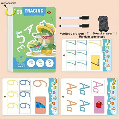 Page 32 Reusable Kids Writing Book - Erasable Practice Notebook for Ages 3-6 | Durable Learning Pad for Handwriting Training 