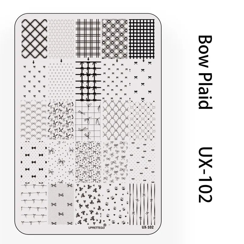 UX Serial 2 Stainless Steel Stamping Plate Template Abstract Vintage Fabric Texture Pattern Xmas Halloween Floral LaceUX52 - 