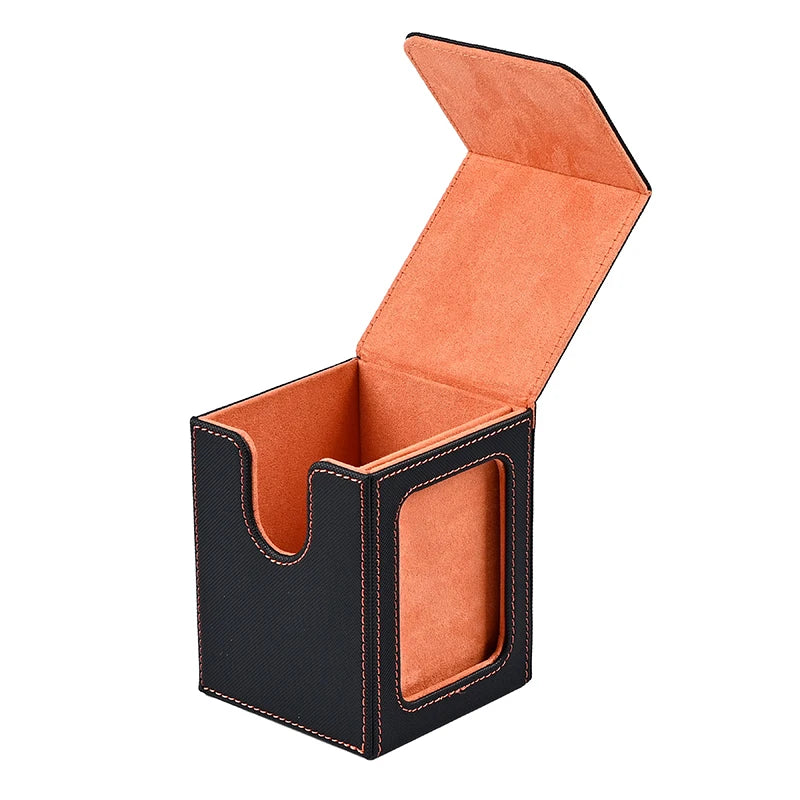 Card Deck Box with Display Window, Hold 120 + Single Sleeved Cards, Magnetic Closure, Suitable for CCG Cards, Magic Game Card