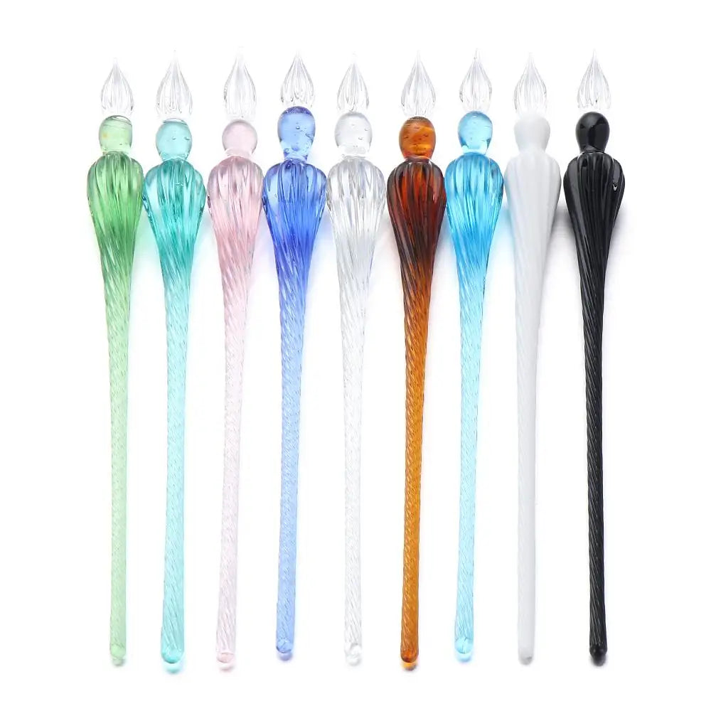 Vintage Glass Dip Dipping Pen Art Painting Supplies Reusable Filling Ink Signature Calligraphy Fountain Pen