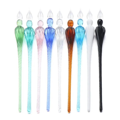 Vintage Glass Dip Dipping Pen Art Painting Supplies Reusable Filling Ink Signature Calligraphy Fountain Pen