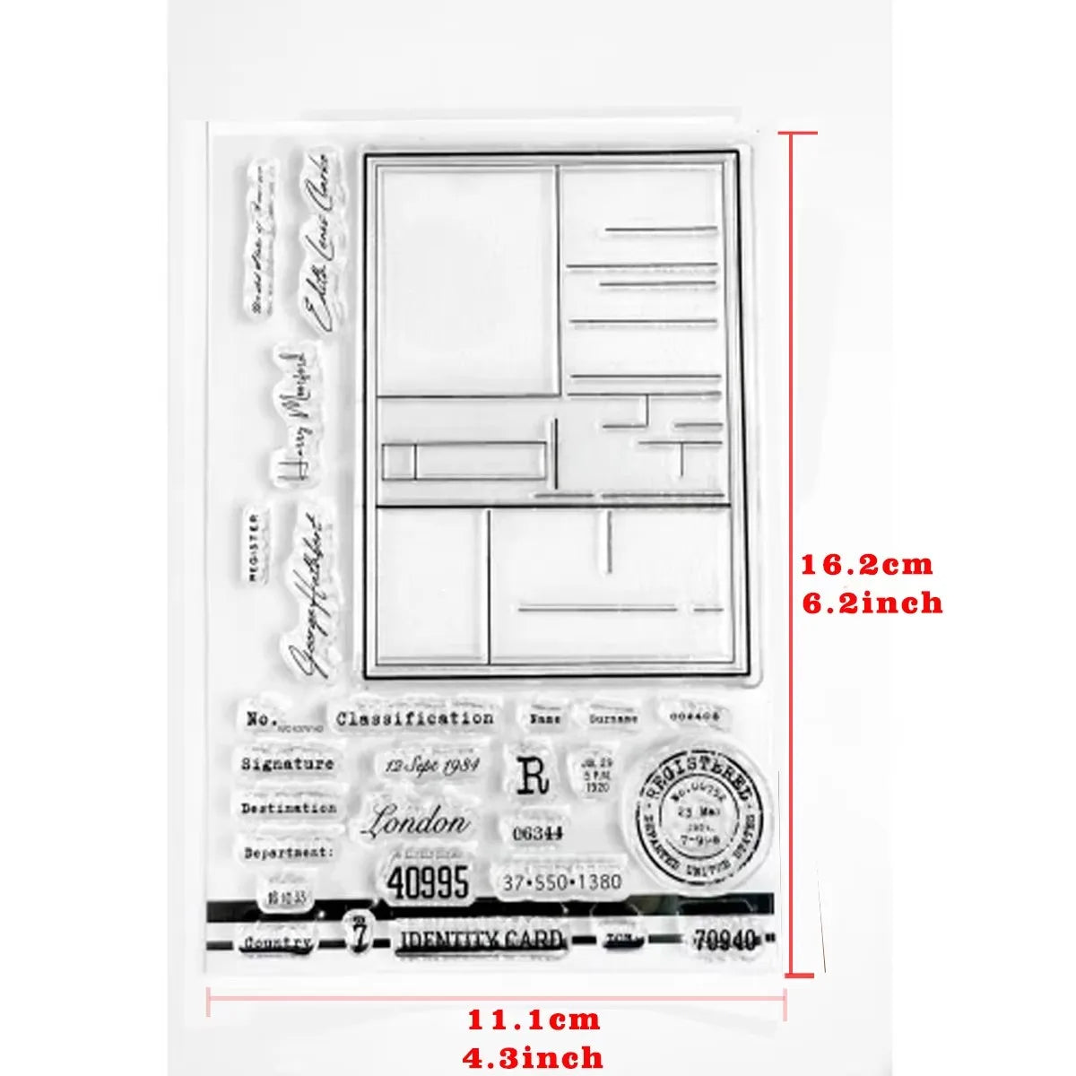 2026 New A6 Clear Stamps Identity Card Design DIY Scrapbook Journal Album Card Making Supplies - only stamp 18