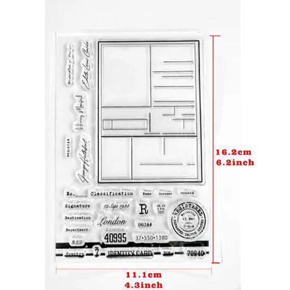 2026 New A6 Clear Stamps Identity Card Design DIY Scrapbook Journal Album Card Making Supplies - only stamp 18