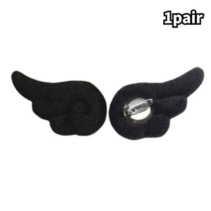 5/1Pairs Small Angel Wings Brooch Japanese Plush Angel Wings Brooch Badge Sweet Pin Doll Cosplay Y2K Fluffy Angel Wing Bag De