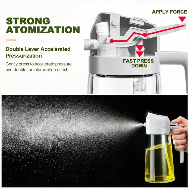 2 in 1 200/300/500ml Oil Spray for Kitchen Spray Oil Bottle Oil Washer Vinegar Soy Sauce Sprayer Containers Washer