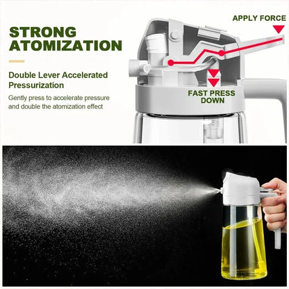 2 in 1 200/300/500ml Oil Spray for Kitchen Spray Oil Bottle Oil Washer Vinegar Soy Sauce Sprayer Containers Washer