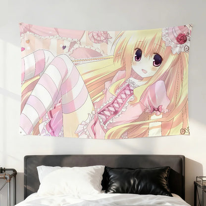 Flag Anime Moe For Room Dorm Girl Party Hogar Art Bedside Living Room Wall Hanging Y2k Garden Decor Cutecore Banner Gift