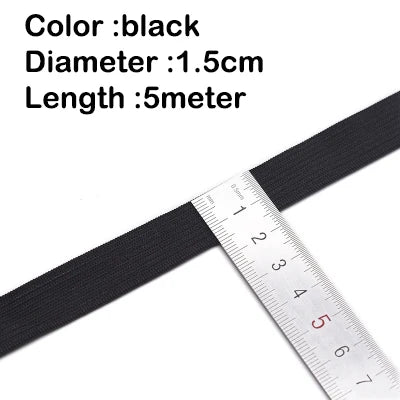 5Meters Sewing Elastic Band Heavy Stretch High Elasticity Knit Elastic Band for Sewing Waistband Elastic White black 10-60MM 