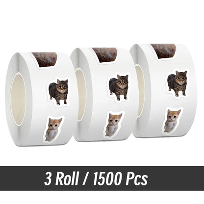 500pcs/roll Cartoon Meme Cat Stickers For School Reward Stickers Classroom Decoration Encouragement Sticker For Student Teach