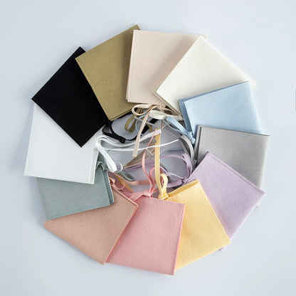 10pcs Velvet Jewelry Packaging Pouches Chic Wedding Favor Bags Cream Microfiber Cosmetic Bags Product Package Wedding Gift Ba