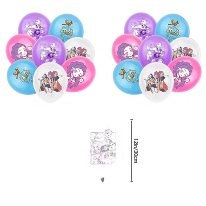 K-Pop Theme Disposable Tableware Set for Kids Birthday Baby Shower Party - Paper Plates Cups And Tablecloth with Birthday Ban