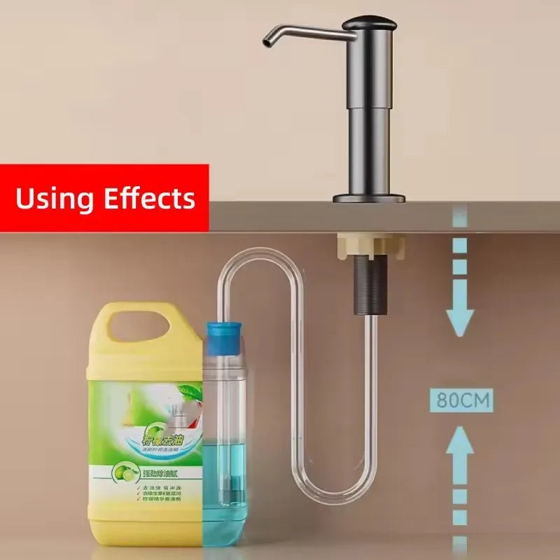 Soap Dispenser for Kitchen Sink, Kichen Sink Soap Dispenser,Extension Tube kit, Under Sink Soap Dispenser Pump, No Need More 