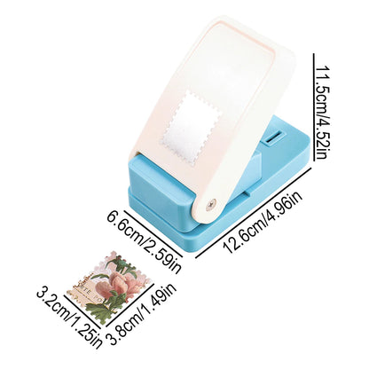 Stamp Shaped Paper Punch, Portable Hole Puncher for Crafts, Scrapbooking Supplies, DIY Card Making & Paper Crafting Tool - Ex