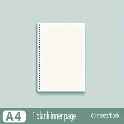 60 Sheets Notebook Refill Notepad Loose Leaf Binder Paper A4/ B5/A5 Blank/Grid/Lined Notebooks Writing Pads Office School