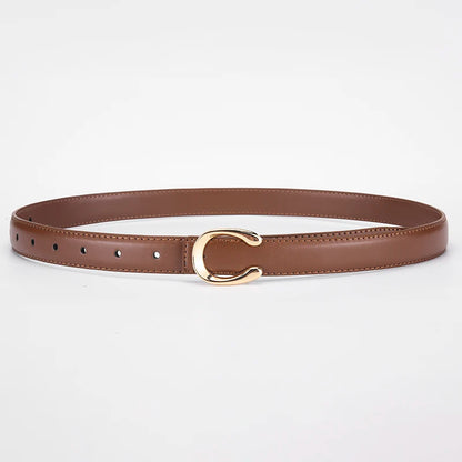 Women's Fashionable Belt C-shaped Buckle Smooth Buckle Temperament Double-sided Gift For Mother Using Belt