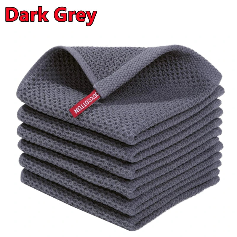 New 100% Cotton Dishcloth Ultra Soft Absorbent Kitchen Towel Household Cleaning Cloth Kitchen Tools Gadgets Wash Cloth Dish R