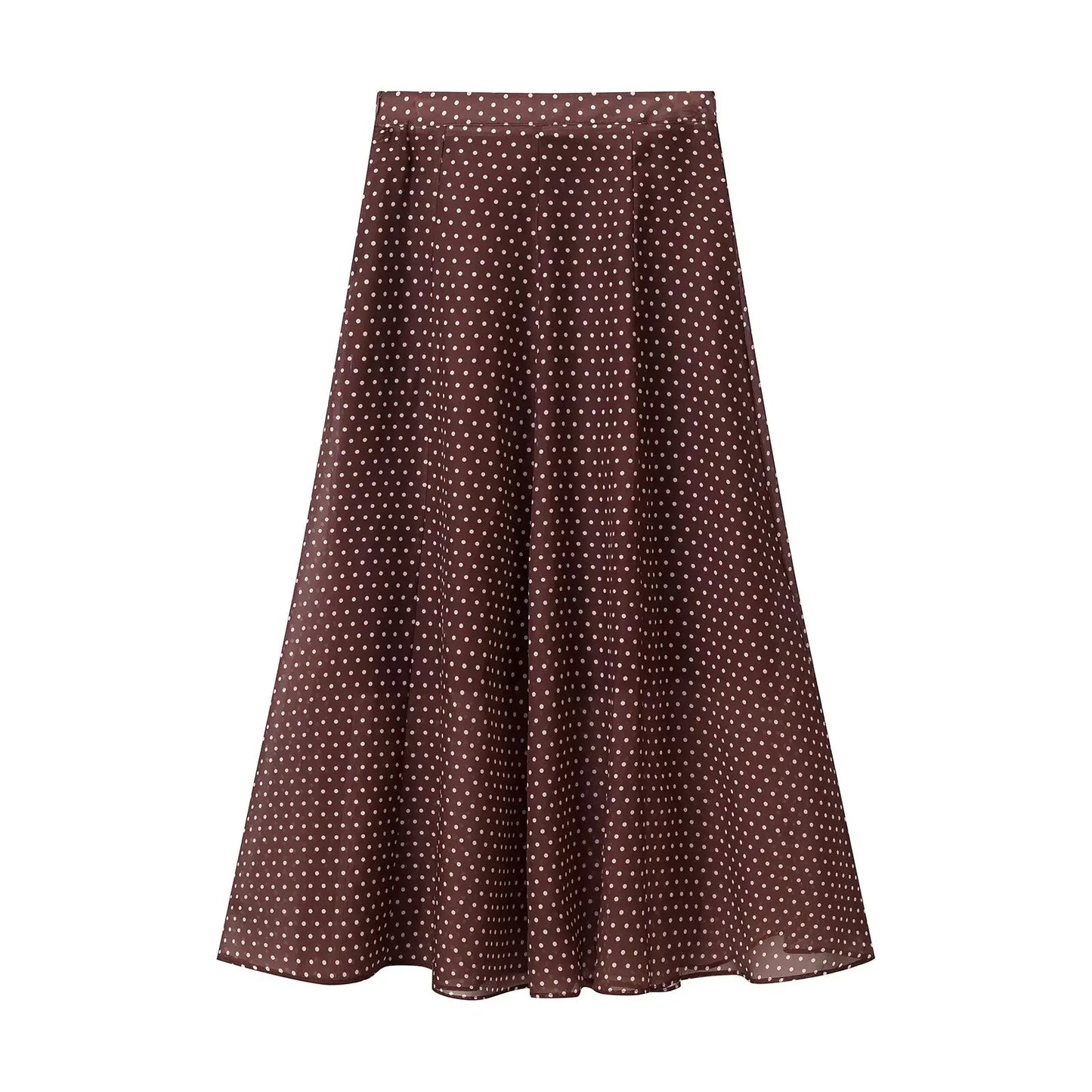KONDALA Vintage Polka Dot Women Sets Chiffon Bow Tie Loose Blouses Loose Long Skirts Fashion 2026 Spring Summer Holiday Suits