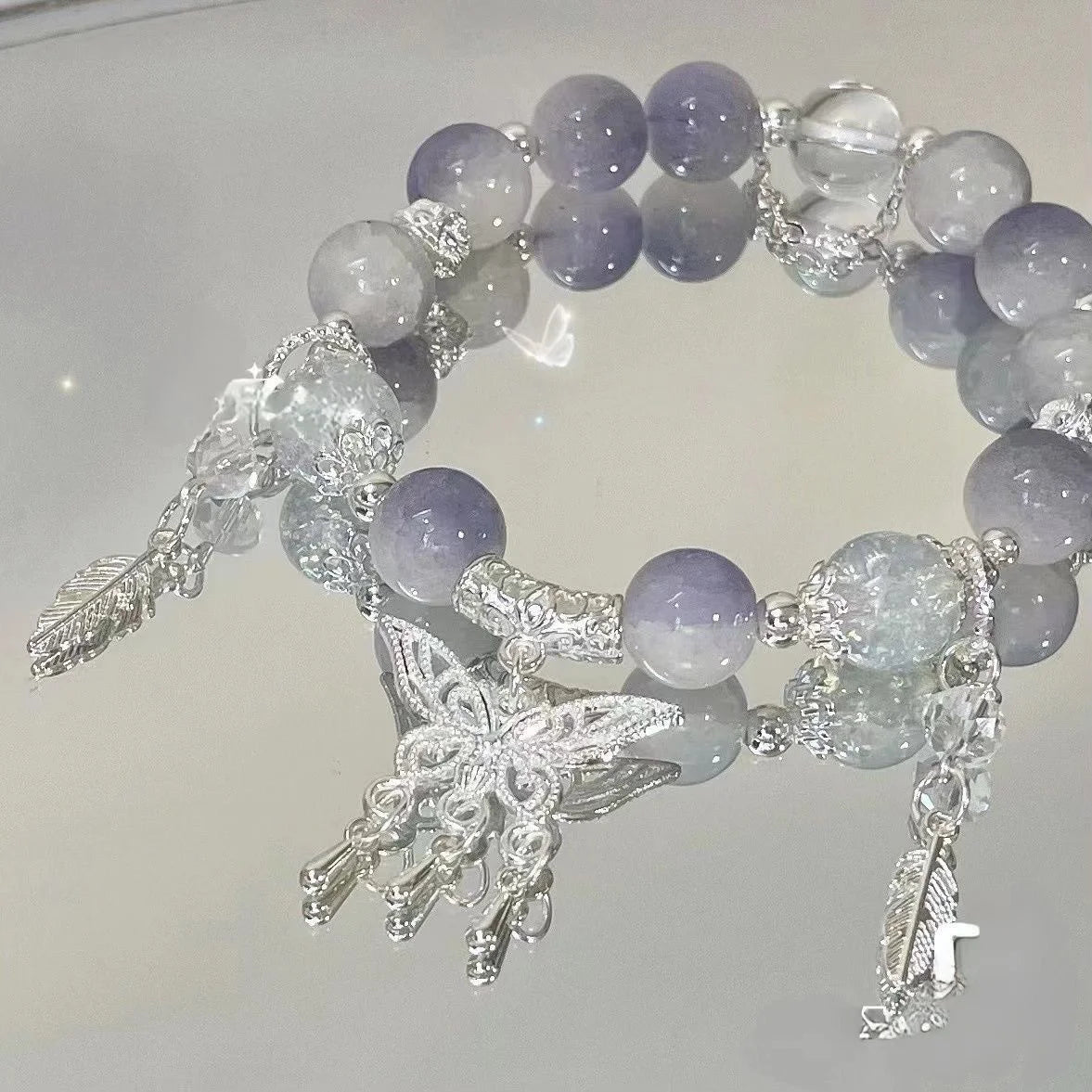 New Simple Beads Crystal Bracelet For Women Girls Korean ins Flower Fox Feather Tassel Bracelets Best Friend Jewelry Gifts 20