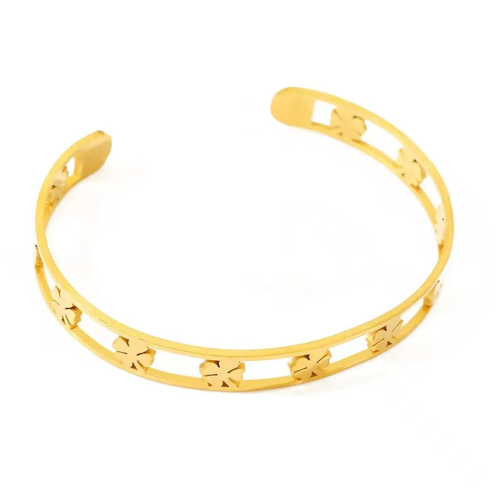 Fashion Simple Stainless Steel 3 Crystal Bracelet Bangle - B76