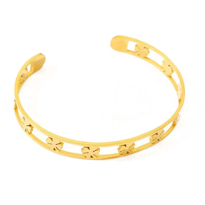 Fashion Simple Stainless Steel 3 Crystal Bracelet Bangle - B76