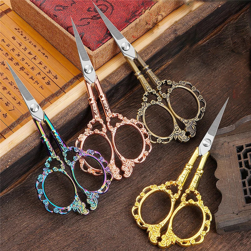 Retro Zakka Stainless Steel Antique Vintage Scissors Sewing Grooming Fishing Thread Cutter Paper Embroidery Cross-stitch Shea