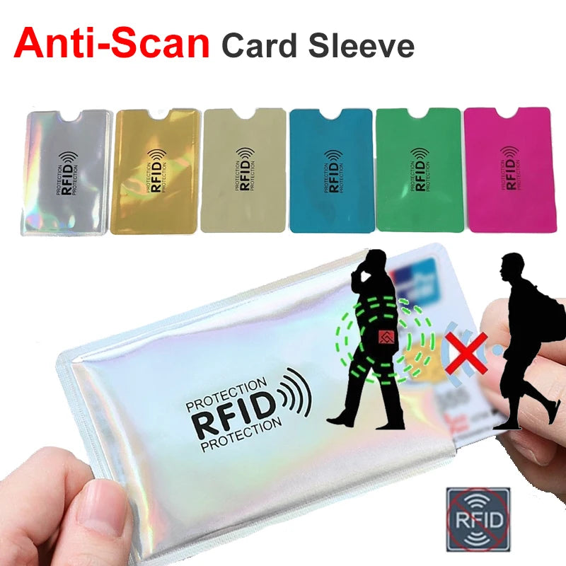 10pcs Anti-Scan Card Sleeve Anti-magnetic Anti-theft Anti RFID/NFC scanning Aluminium Foil Safty Bank Card ID Card Card Holde
