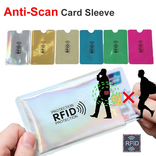 10pcs Anti-Scan Card Sleeve Anti-magnetic Anti-theft Anti RFID/NFC scanning Aluminium Foil Safty Bank Card ID Card Card Holde