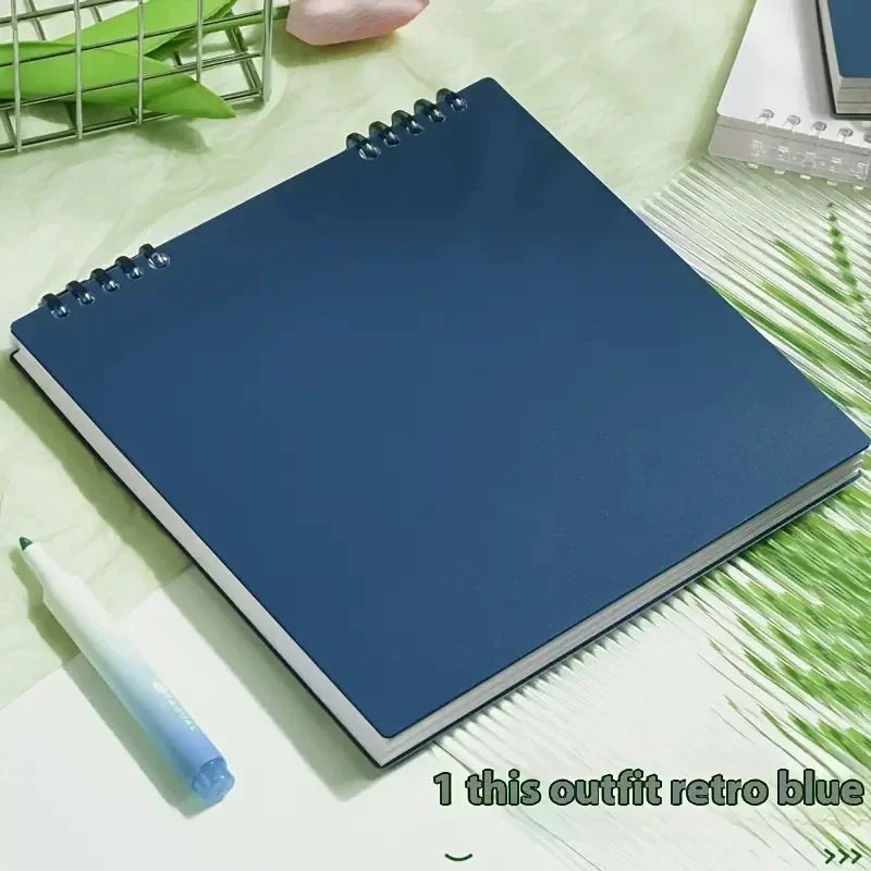 Grid Notepad B5 Sketch Book Notebooks Leaf Notebook Diary Flip Stationery Journal Writing Pads Office School Supplies - Blue