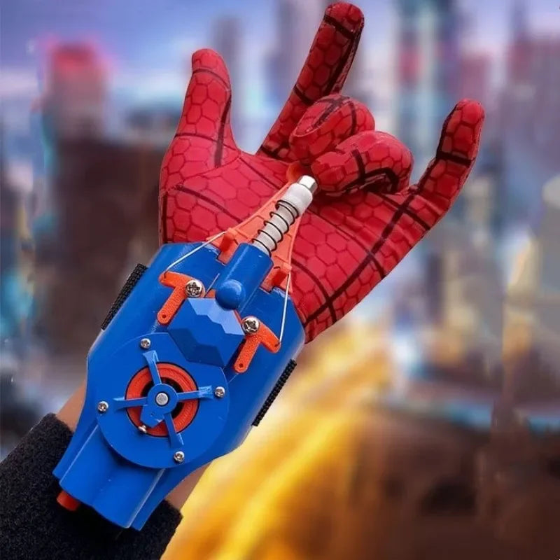 Anime Spiderman Automatic Transmitter Cosplay Figure Spiderman Web Shooters Spider Silk Launcher Rope Device Boys Toy Gift