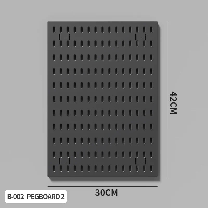 Home Study Storage Pegboard: Suitable for Displaying Figurines, Desk-Top Standing & Clip-On Storage for Furniture Items - Bla