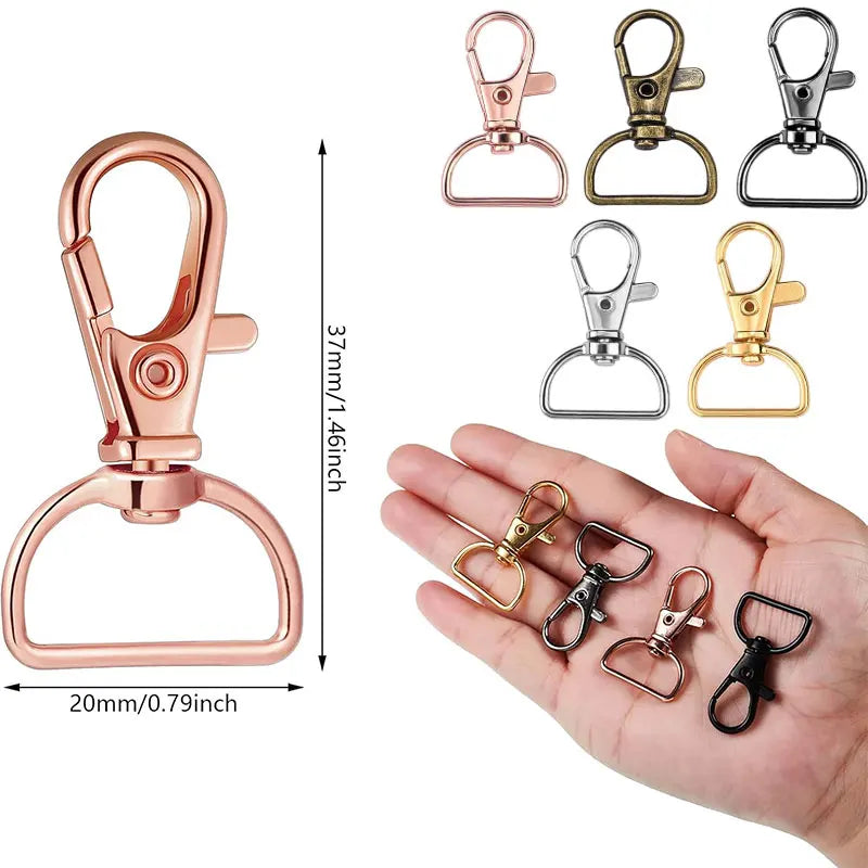 5/10/20PCS Swivel Clasps Lanyard Snap Hooks Key Chain Clip Hook Metal Lobster Claw Clasp for Keychain Sewing Jewelry DIY Craf