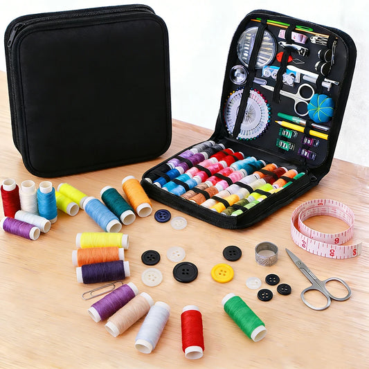 Complete Sewing Kit Set, Includes Threads, Needles, Scissors, Tape Measure, Buttons, for DIY Handcraft, Home Use & Travel
