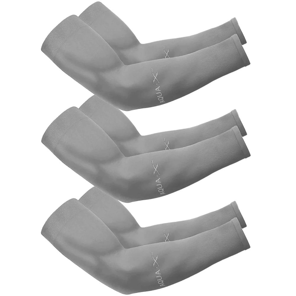 3Pairs Fashion Sun Ice Silk Sleeves Unisex Summer Sun Protection Arm Sleeves Suitable for Outdoor Riding, Driving, Fishing - 