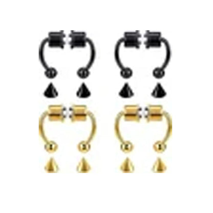 Women Fake Piercing Nose Ring Hoop Septum Non Piercing Nose Clip Rock HipHoop Stainless Steel Magnet Fashion Punk Body Jewelr
