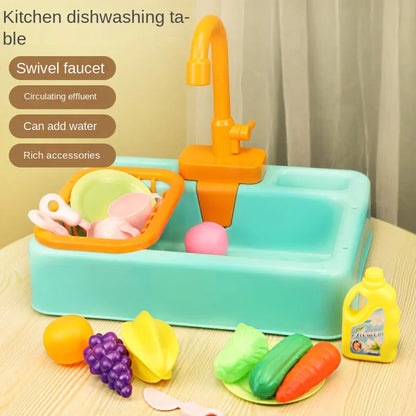 Kitchen Toy Plastic Dish Wash Sink Set Children Simulation Pretend Role Play Housework Kit Early Educational Toys for Childre