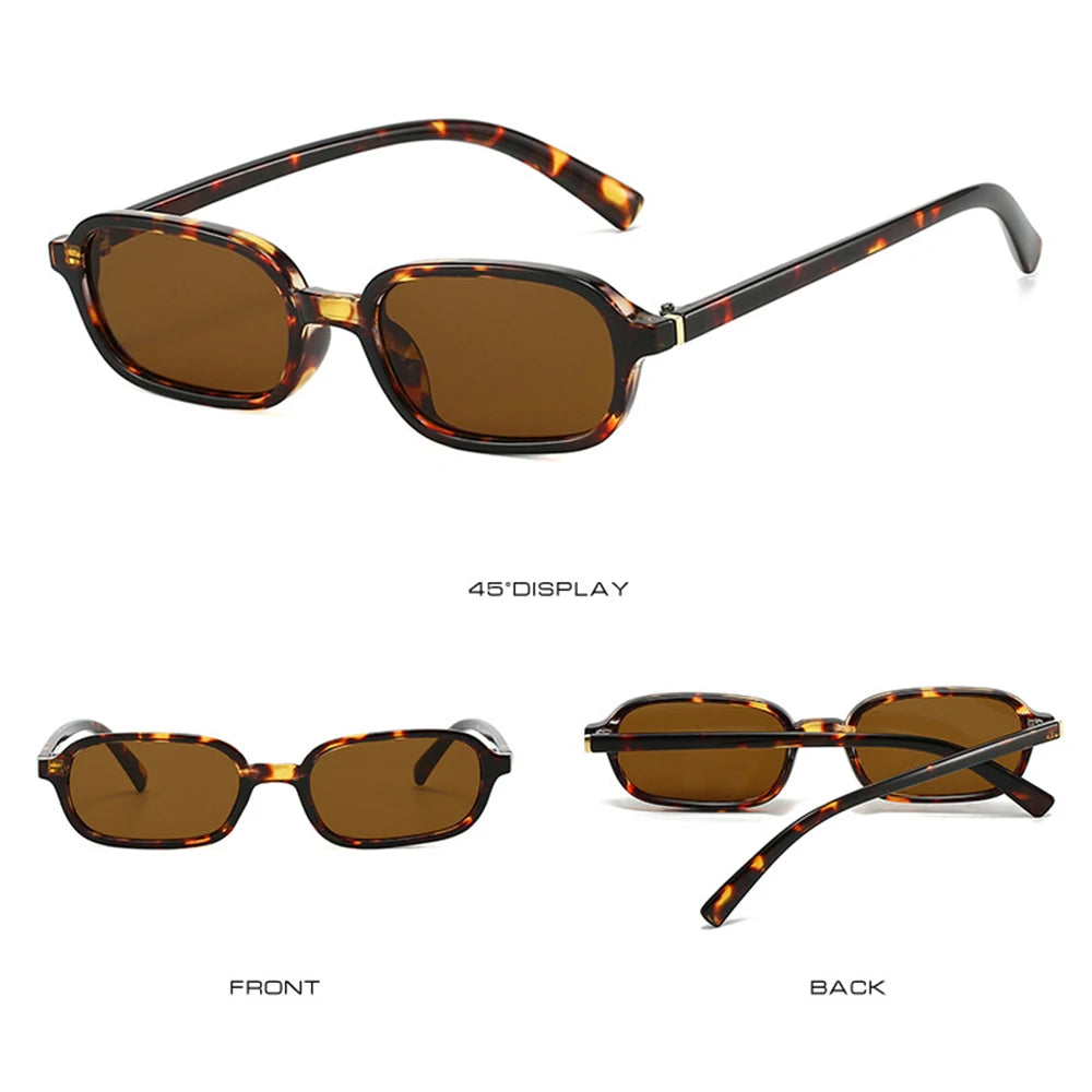 KLASSNUM Vintage Sunglasses Men Women 2026 Trendy Eyewear Rectangle Sun Glasses Anti UV400 Shades Eyepiece Small Square Glass