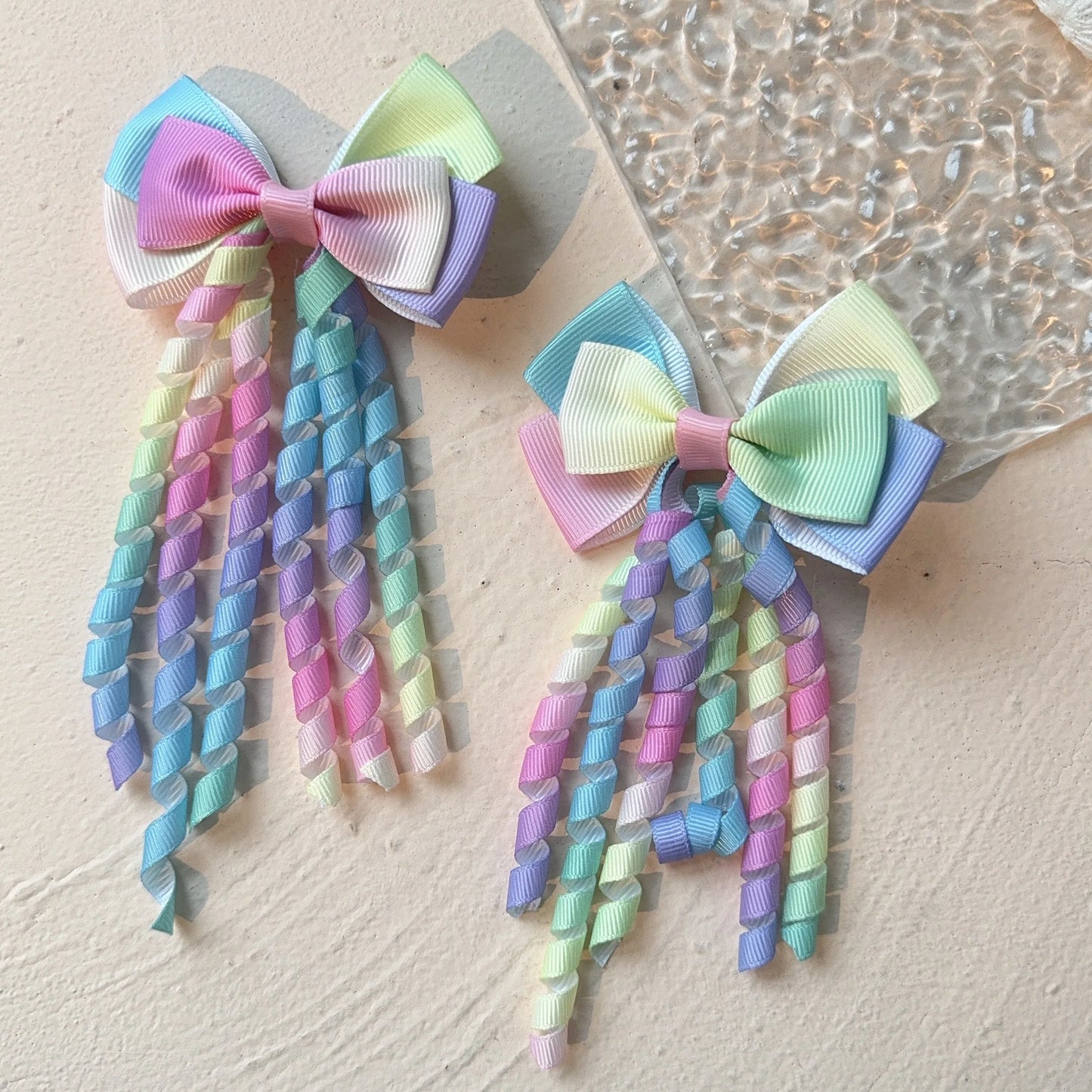 2PCS/Set New Children's Colorful Hair Clip Headdress Bow Tassel Hair Accessories Candy Color Little Girl Hair Clip Kids Gift 