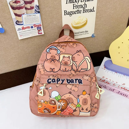 Cute Large Capacity Capybara Backpack Cartoon Breathable Student Schoolbag Nylon Ultra-light Book Bag Back to school Women Gi