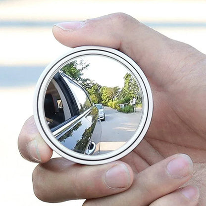 2Pcs Round Frame Convex Blind Spot Mirror Safety Driving Wide-angle 360 Degree Adjustable Clear Rearview Mirror Car Accessori