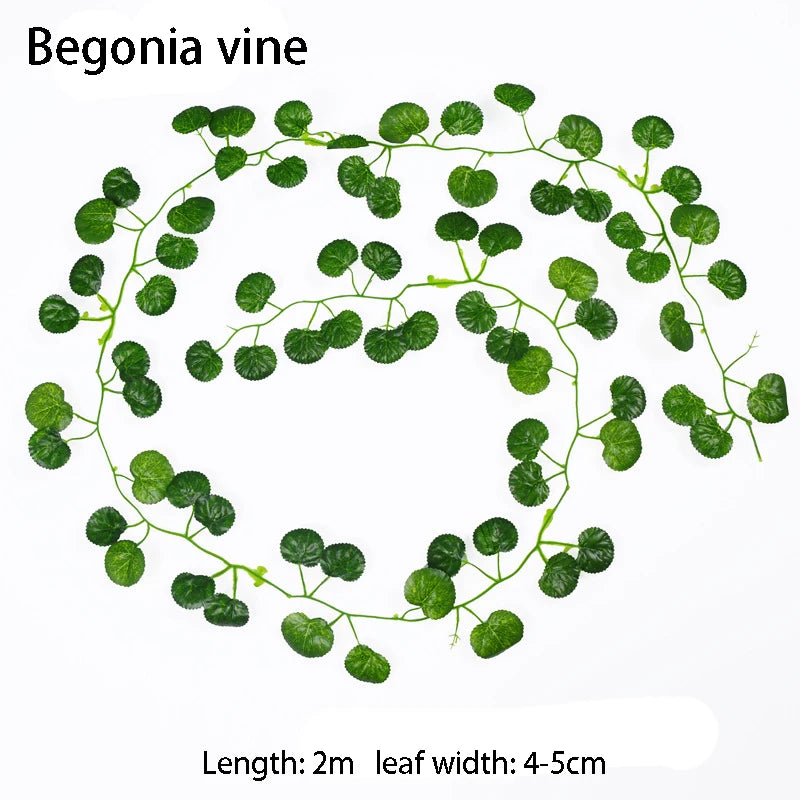 2/4/8/10M Artificial Ivy Leaves Garland Hanging Vines Fake Plants Outdoor Greenery Wall Decor Festival Garden Home Party Deco
