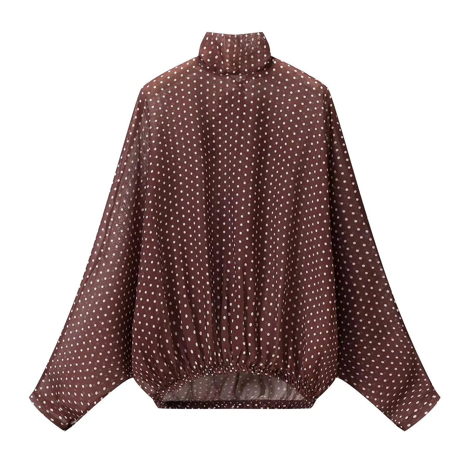 KONDALA Vintage Polka Dot Women Sets Chiffon Bow Tie Loose Blouses Loose Long Skirts Fashion 2026 Spring Summer Holiday Suits