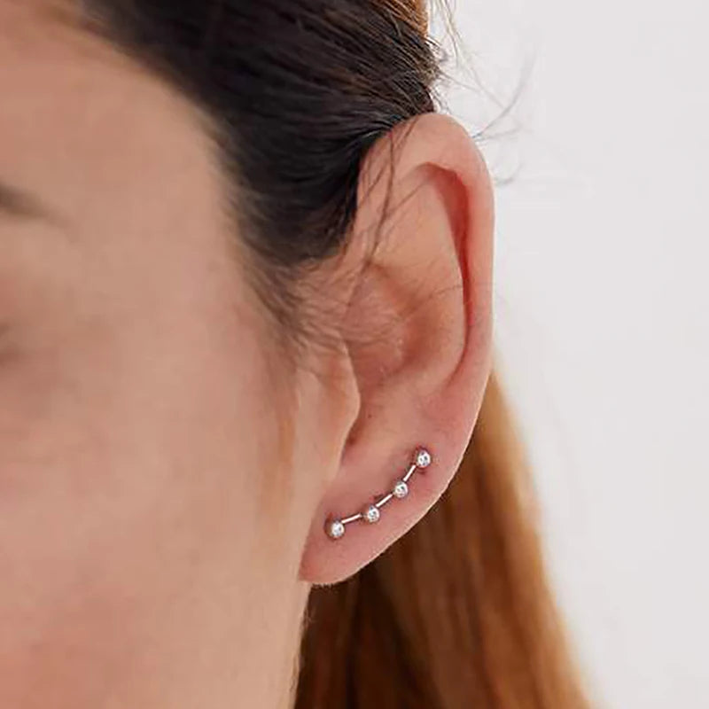 2021 gold-plated Ear Jackets Climbers Clip Earrings For Women CZ Zircon Stud Earring Earcuffs Men Jewelry