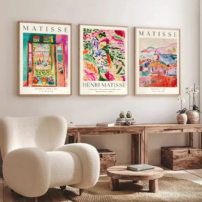 Vintage Abstract Matisse Exhibition Mid Century Landscape Wall Art Posters Canvas Painting Prints Pictures for Room Home Deco
