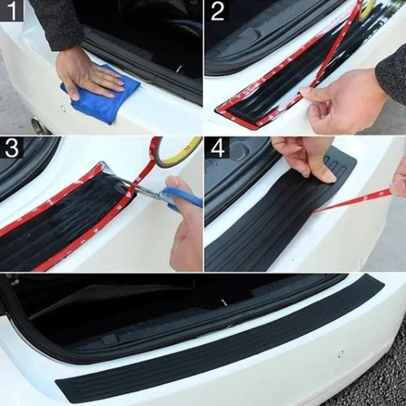 Universal ​Rear Bumper Guard PVC Rubber Protector Strip Car Trunk Door Sill Plate Protector For Bumper Reinforcement Decorati