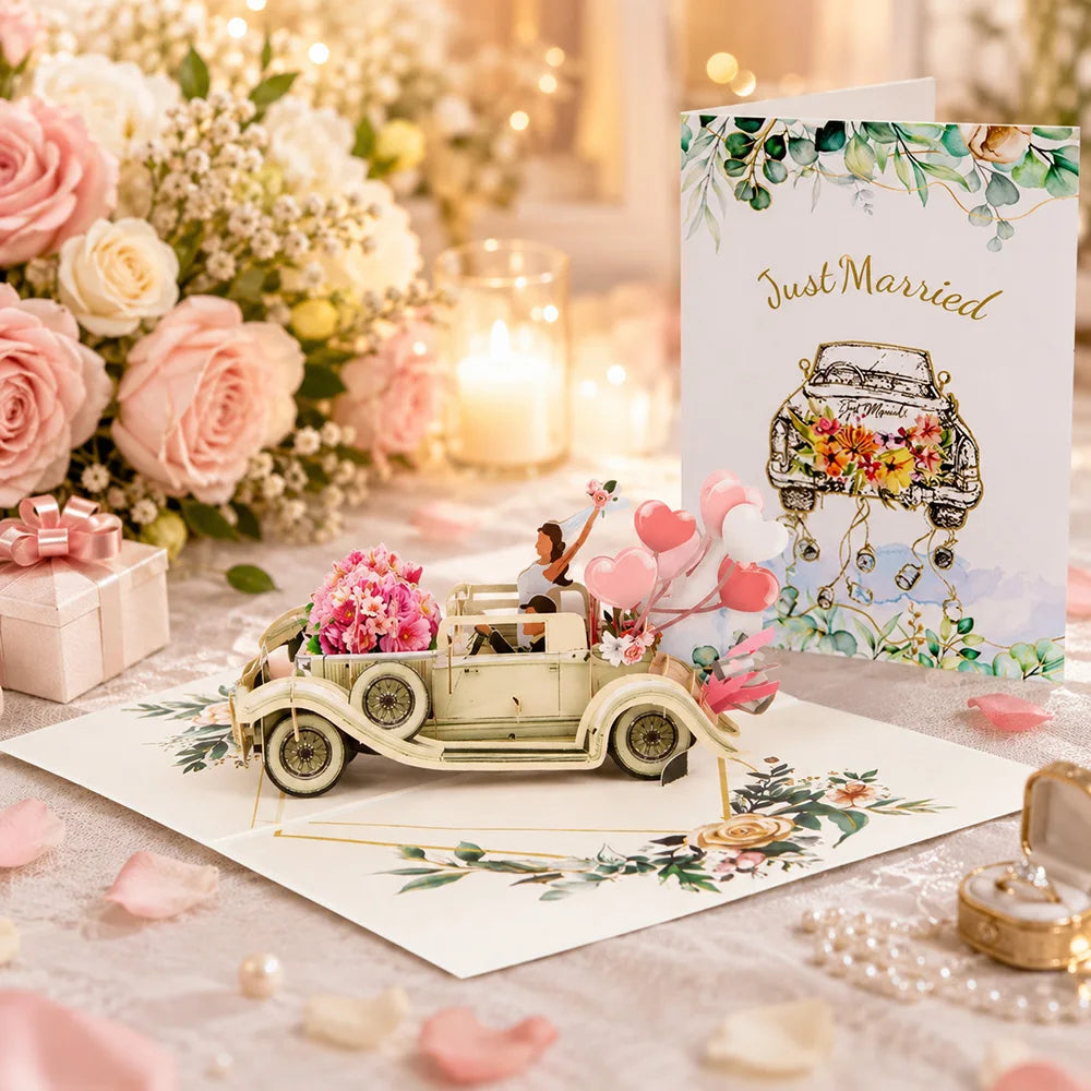 3D Pop Up Flower Greeting Cards Wedding Card Anniversary Thanksgiving Valentines Day Birthday Gift Thank You Card Handmade Ca