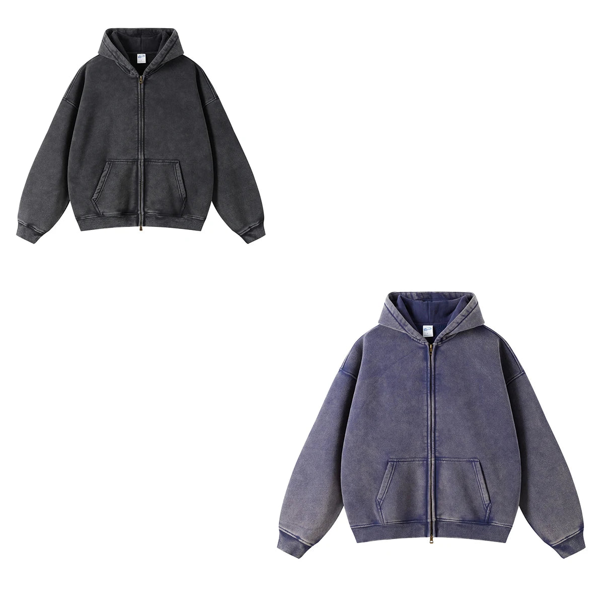 Batik fleece zippered hoodie