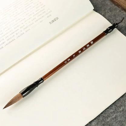 Traditional Chinese Calligraphy Brush Oil Painting Wolf Hair Scriptures Writing Brush Oil Watercolor Wood Art Paint Brush - L