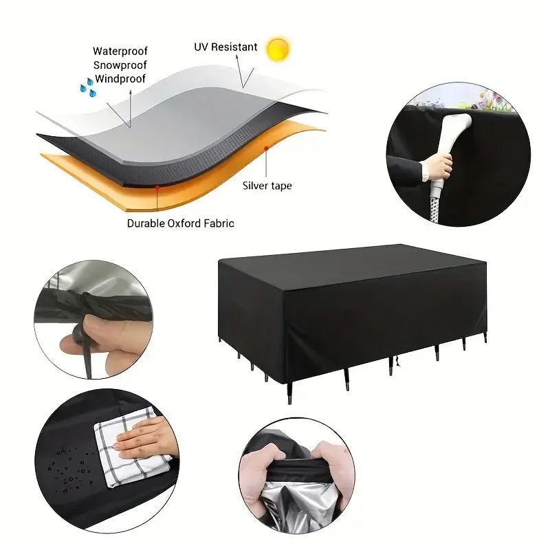 218 Sizes of Patio Furniture Covers, Table and Chair Covers, Waterproof, Dustproof, UV-proof 210D Oxford Cloth Protective Cov