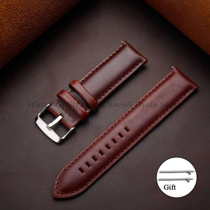 Genuine Leather Watchband 18mm 20mm 22mm 24mm 26mm Vintage Cowhide Watch Strap for DW Quick Release Bracelet Universal Wristb