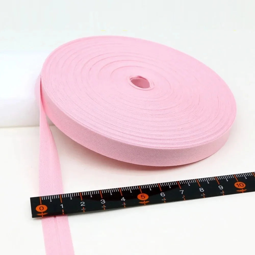 12mm(1/2") Narrow Ironed Single Folded Cotton Solid Color Bias Binding Tape Diy Ribbon Garment Quilt Craft Sewing Accessories